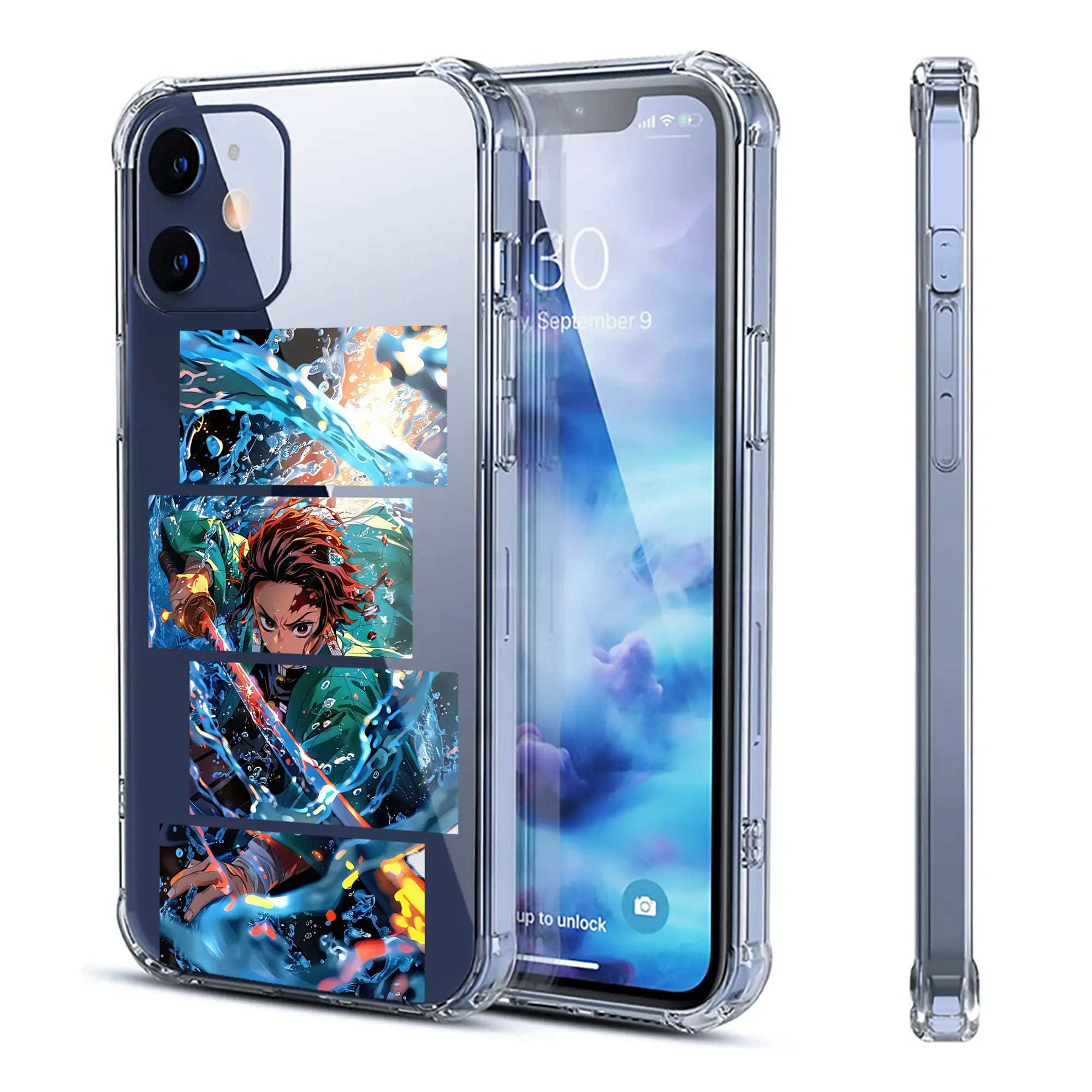 鬼滅の刃 グッズ,竈門 炭治郎 - IPhone 12シリーズ対応 ・ 透明スマホケース ・ クリアソフトケース ・ TPU素材 ・ 耐衝撃 ・ 高密着 ・ 防汚 防指紋 ・ 簡単着脱